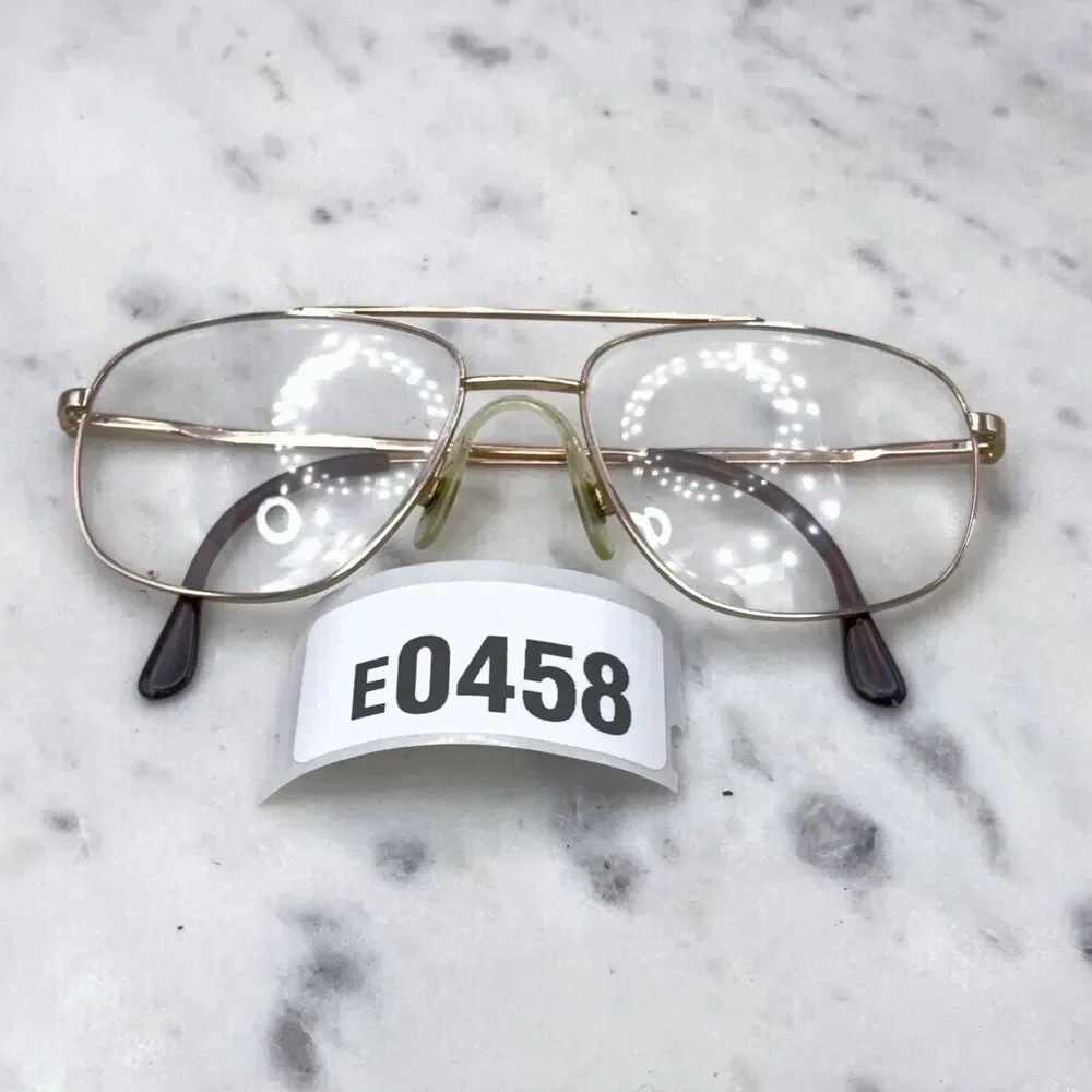 Vintage Marcolin MOD 6355 COL GEP Gold Aviator Eyeglasses Frames Only 56-17-145